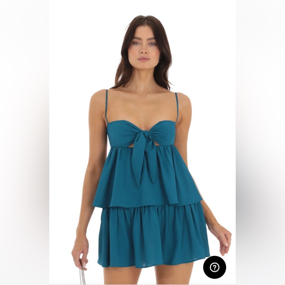 Lucy in the Sky Ruffle Dress in Blue